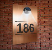 miedziana TABLICZKA ADRESOWA dibond numer domu z lampką led pionowa 30x20