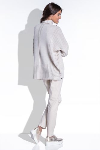 Sweter oversize F423 Beżowy UNI na Arena.pl