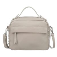 VERA PELLE torebka skórzana kuferek listonoszka z paskiem V167 j.beżowa