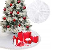 DYWANIK POD CHOINKĘ MATA BIAŁY DYWAN FUTERKO 90 CM NA PREZENTY