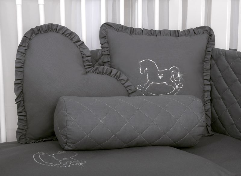 Dekoracyjna poduszka serce - antracyt zdjęcie 2