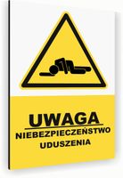 Tabliczka znak informacyjny 20x15 Biała RYZYKO UDUSZENIA Aluminiowa