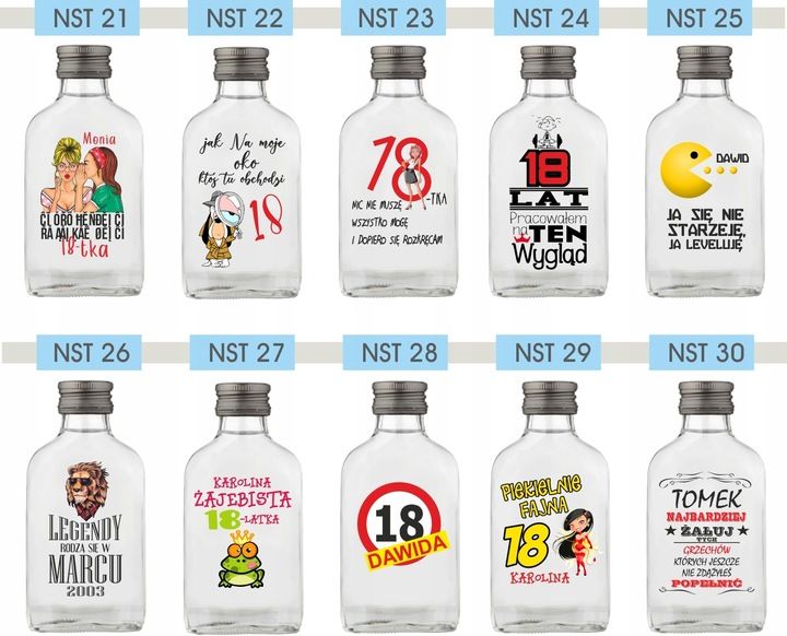 Butelka upominek na wieczór kawalerski BUTELKI Setki z nadrukiem UV napisem zdjęcie 3