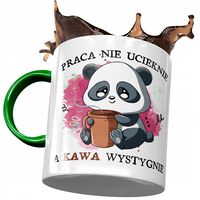 Kubek Zielony Śmieszny Praca Nie Ucieknie Prezent Z Nadrukiem Ze Zdjęciem