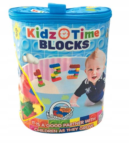 KLOCKI PLASTIKOWE DUŻE KOLOROWE POCIĄG BUDOWLANE zestaw w torbie XXL 400el na Arena.pl