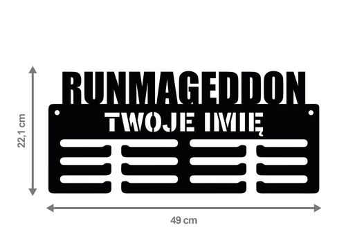 Wieszak na medale RUNMAGEDDON twoje imię dowolny tekst 97.1 na Arena.pl