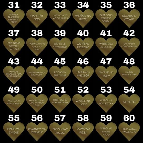 KUPONY PRZYJEMNOŚCI ZDRAPKI 12 sztuk DLA CHŁOPAKA DZIEWCZYNY WALENTYNKI na Arena.pl