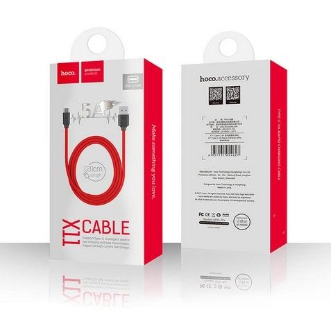 Kabel USB HOCO Typ - C Quick Charge 5A 1.2m na Arena.pl