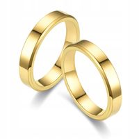 ZŁOTA OBRĄCZKA ŚLUBNA FAZA 4MM STAL 316L 1SZT KO20