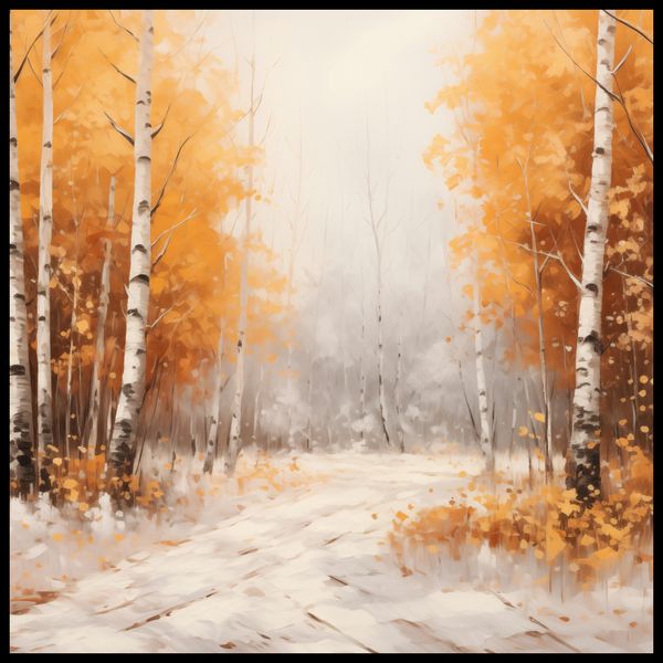 Plakat 100x100cm Jesienne Brzozy zdjęcie 2