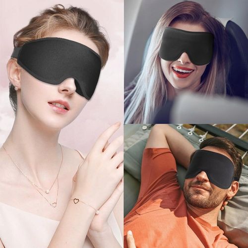 OPASKA NA OCZY DO SPANIA MASKA 3D REGULOWANA LEKKA 100% ZACIEMNIENIA CZARNA na Arena.pl