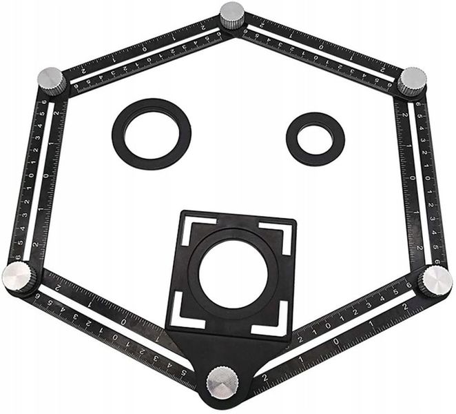 PRZYMIAR ZNACZNIK SZABLON WZORNIK OTWORÓW PŁYTEK PANELI MIARA DO KSZTAŁTÓW zdjęcie 2