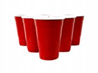 AMERYKAŃSKIE kubeczki do beer pong PLASTIKOWE kubki czerwone RED 50szt.