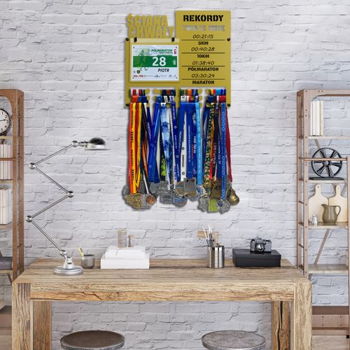 Wieszak na medale i numery startowe REKORDY RUN twoje imię 11.1 na Arena.pl