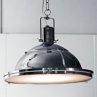 Industrialna LAMPA wisząca NAUTILIUS L 10263103 Kaspa okrągła OPRAWA metalowy ZWIS na łańcuchu chrom