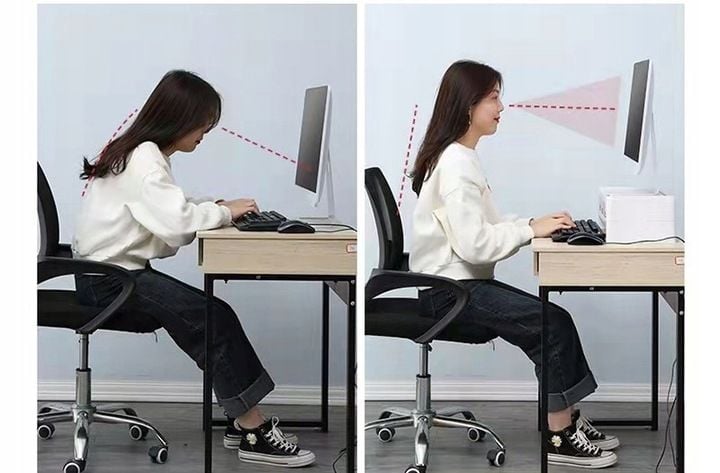 PÓŁKA PODSTAWKA POD MONITOR Z SZUFLADKAMI BIAŁA NADSTAWKA NA BIURKO RK2 zdjęcie 6