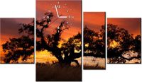 70CM 120CM OBRAZ 4 ELEM DĄB ZACHODZĄCYM SŁOŃCU DON MCCULLOUGH ŚCIENNY