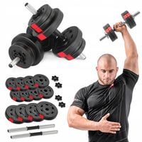 Hantle kompozytowe zestaw hantli 2x10kg regulowane bitumiczne sztanga gryf