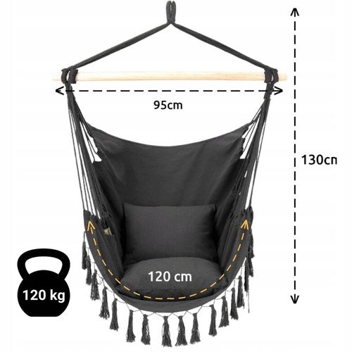 Fotel Brazylijski + Mocowanie Sufitowe Hamak Huśtawka Wiszący Ogrodowa 120k na Arena.pl