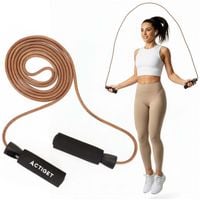 Skakanka treningowa, do ćwiczeń cardio 297 cm skórzana, antypoślizgowa