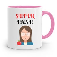 Kubek Różowy Na Dzień Nauczyciela Super Pani Z Nadrukiem Ze Zdjęciem