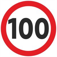 Naklejka OGRANICZENIE PRĘDKOŚCI 100 km/h śr. 18 cm