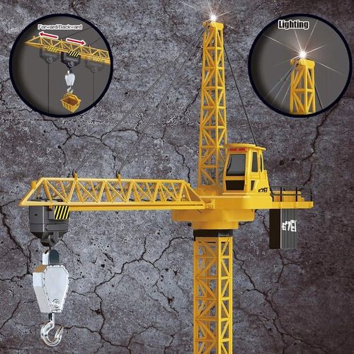 DŹWIG RC DLA DZIECI ŻURAW BUDOWLANY STEROWANY 128cm OBROTOWY +KASK MATADI na Arena.pl