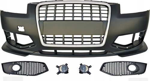 ZDERZAK PRZEDNI Do AUDI A3 8P, 8PA Od 2005 Do 2008 BLACK CHROM BEZ PDC, SRA na Arena.pl