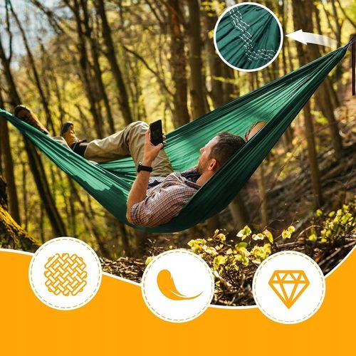 HAMAK KEMPINGOWY Z MOSKITIERĄ, HAMAK PODRÓŻNY DO UŻYTKU NA ZEWNĄTRZ, 270 CM na Arena.pl