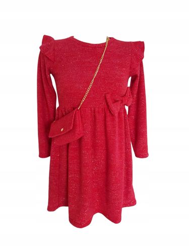 Elegancka Wizytowa Sukienka Z Torebką Błyszcząca Nitka 8 Lat na Arena.pl