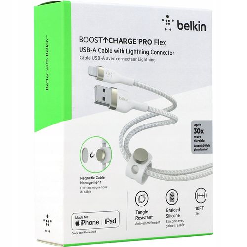 Kabel Belkin CAA010BT3MWH USB - Lightning 3m Biały na Arena.pl