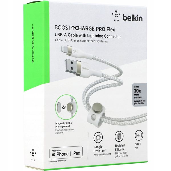 Kabel Belkin CAA010BT3MWH USB - Lightning 3m Biały zdjęcie 7