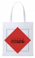 Dla Dentysty Stomatologa Torba Eco Biała Shopper Z Nadrukiem Ze Zdjęciem