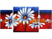 80X40CM POLNE KWIATY TRÓJ OBRAZ