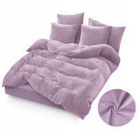 Komplet Pościeli Welurowej 200x220 - Fioletowa - Ciepła, Aksamitna, MIŚ
