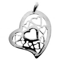 SREBRNY WISIOREK AŻUROWE SERDUSZKO SREBRO PRÓBY 925