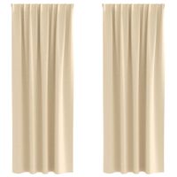 Zasłony z zasłonami 2 pcs Kremowy Poliester
