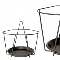 Kwietnik na ścianę metalowy GEOMETRYCZNY LOFTOWY czarny na doniczkę 22x20cm