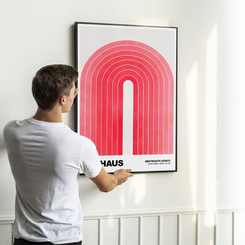 Plakaty w ramce bauhaus tęcza 50x70 cm w czarnej ramie na Arena.pl