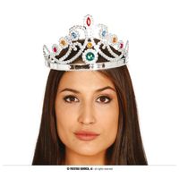 srebrna korona królowej diadem plastikowe kamienie