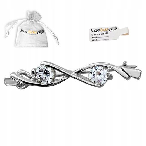 ELEGANCKA SREBRNA ZDOBIONA BROSZKA DO ŻAKIETU 925 na Arena.pl