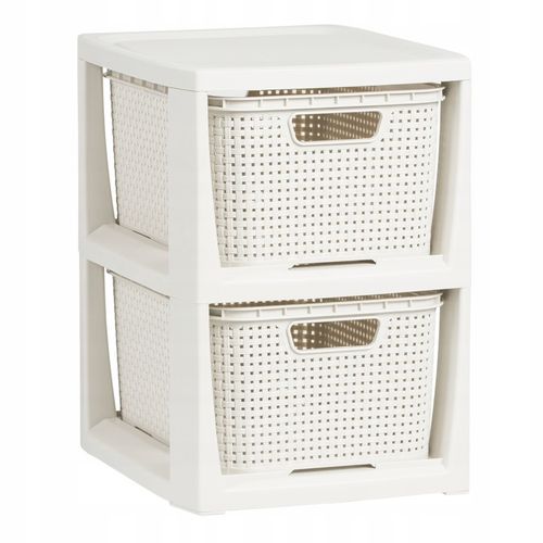 REGAŁ KOMODA STOJAK Z 2 KOSZAMI RATTAN BRANQ 1727A na Arena.pl