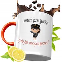 Kubek Pomarańczowy Dla Policjanta Idealny Prezent Z Nadrukiem Ze Zdjęciem