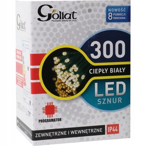 LAMPKI NA CHOINKĘ choinkowe 300 LED PROGRAMATOR zewnętrzne ciepłe białe na Arena.pl