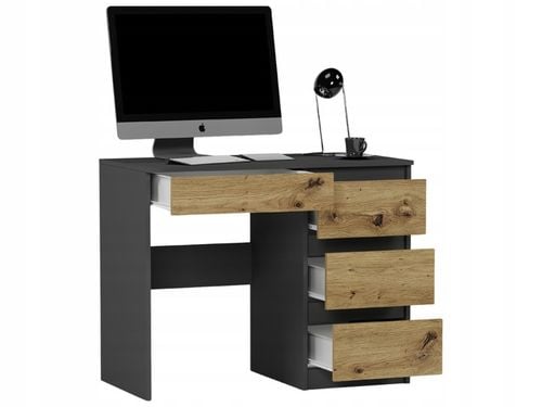 Meble Biurko komputerowe stolik 90cm antracyt mix artisan N34 na Arena.pl