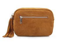 VERA PELLE torebka damska zamszowa listonoszka z paskiem V310 camel