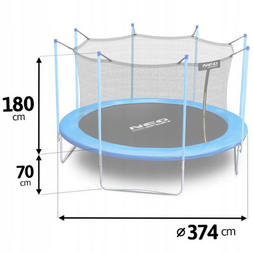 TRAMPOLINA OGRODOWA 374cm 12ft NEOSPORT model 2024 na Arena.pl
