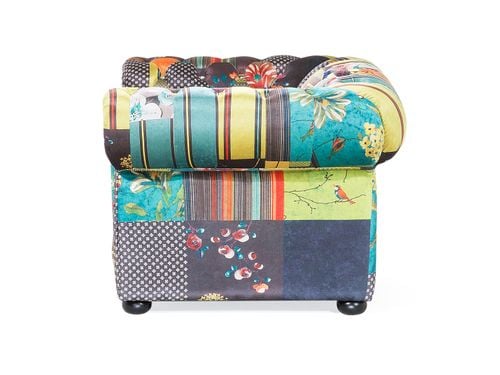 Fotel patchwork żółty CHESTERFIELD na Arena.pl