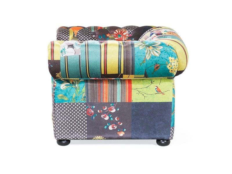 Fotel patchwork żółty CHESTERFIELD zdjęcie 5