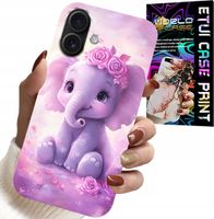 ETUI DO IPHONE 16 - SŁODKI SŁONIK NA RÓŻOWYM TLE CASE +FOLIA